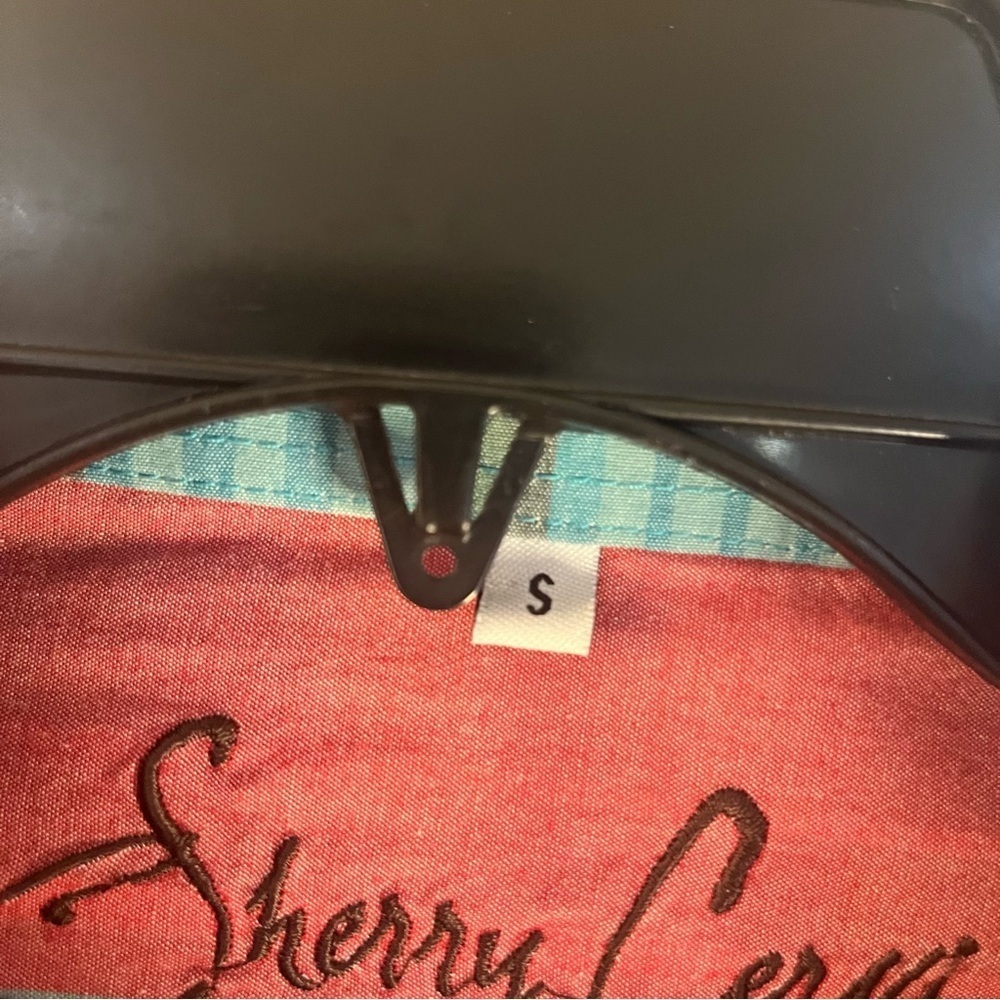 Sherry Cervi by Resistol Red and Teal Plaid Snap-Up Western Rodeo Shirt Sz S - Picture 10 of 11